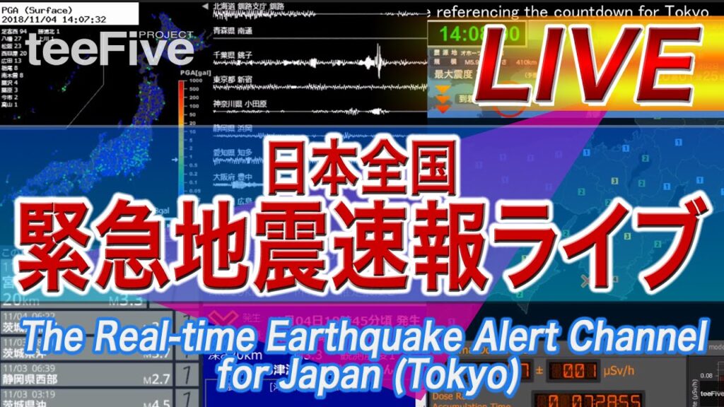 日本全国 緊急地震速報ライブ The Real-time Earthquake Alert Channel for Japan (Tokyo) since 2012